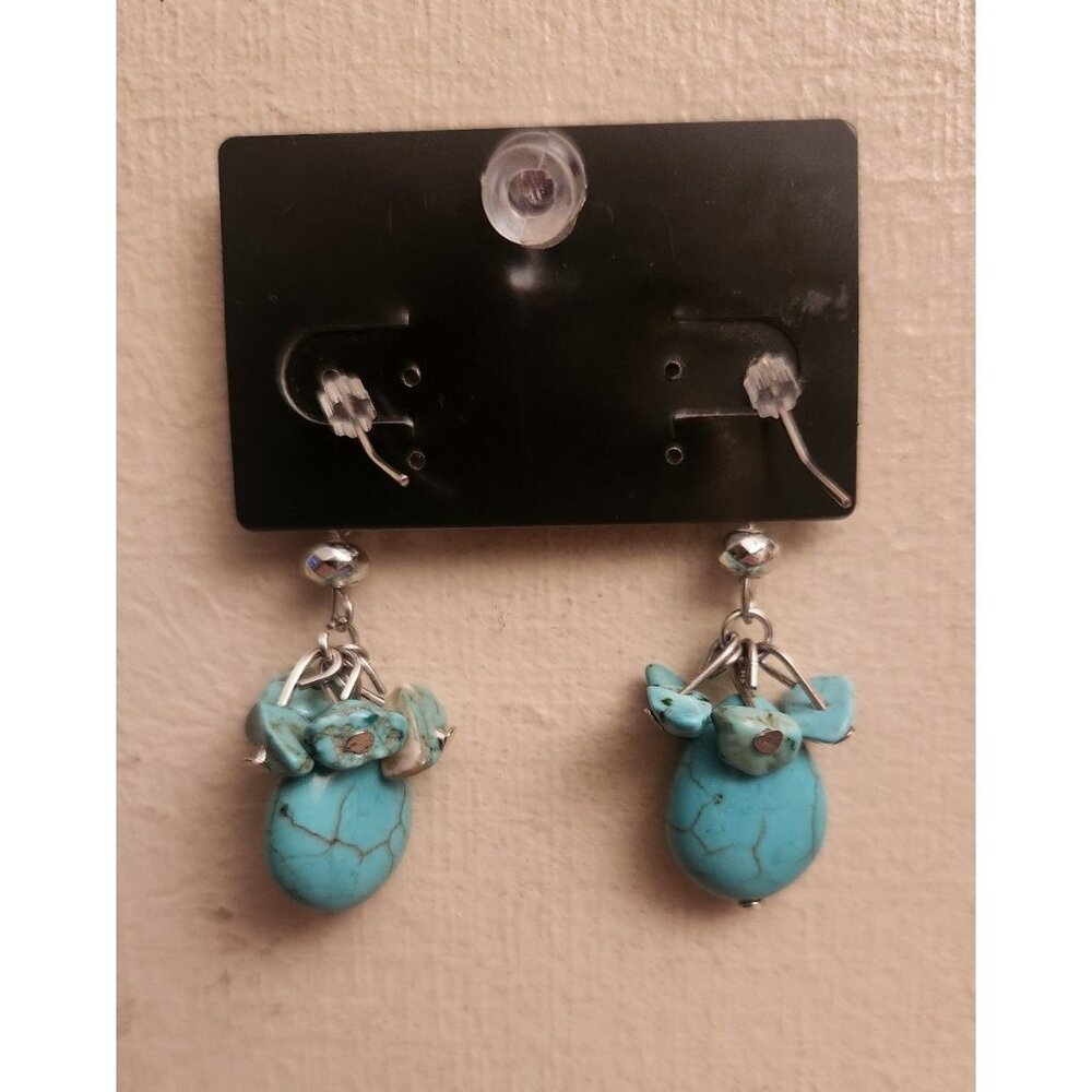 Chicos Turquoise Earrings NWT - Picture 2 of 2